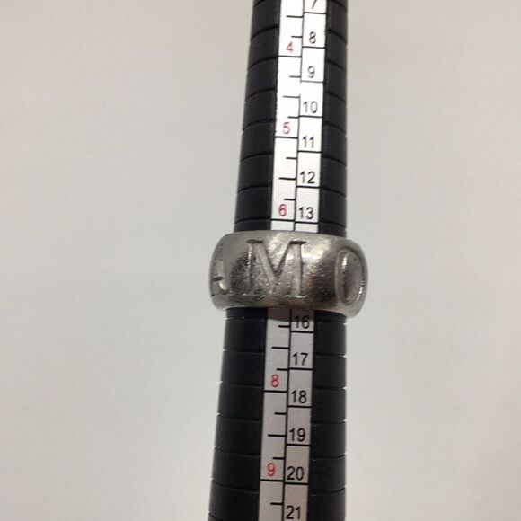 MOOBY AMORE silver tone textured chunky ring Sz 6.75 - Picture 9 of 16